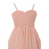 Big Girls Blush Pleated Top Shawl Elegant Chiffon Junior Bridesmaid Dress 8-16 - SophiasStyle.com